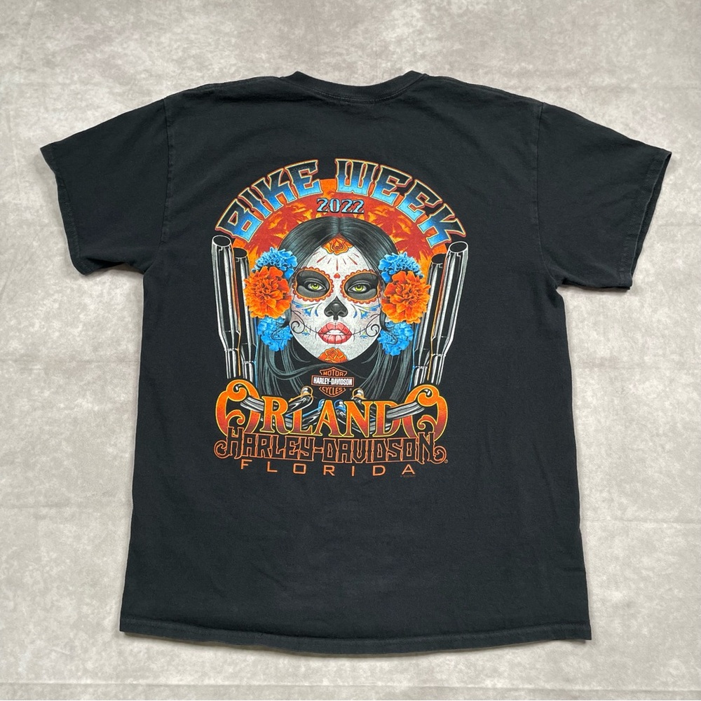 Harley Davidson Orlando Bike Week T-Shirt Mens L Black Cinco De Mayo Biker